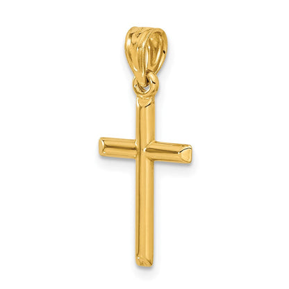 14K Gelbgold Poliert Hohl Kreuz Anhänger