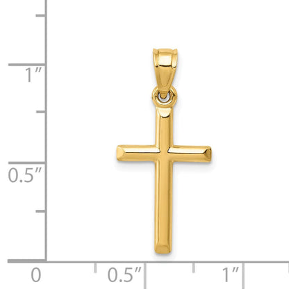 14K Gelbgold Poliert Hohl Kreuz Anhänger
