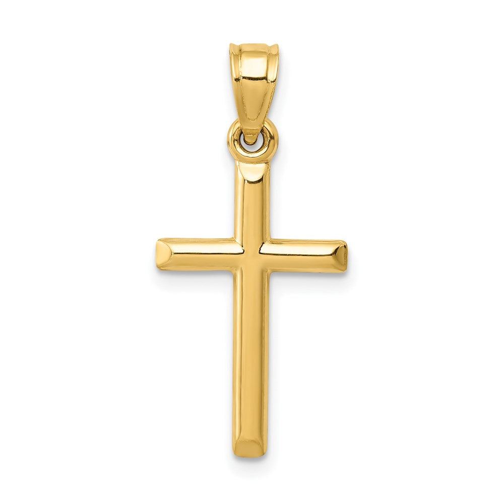 14K Gelbgold Poliert Hohl Kreuz Anhänger