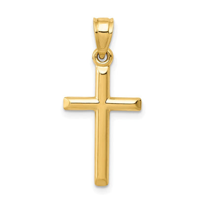 14K Gelbgold Poliert Hohl Kreuz Anhänger