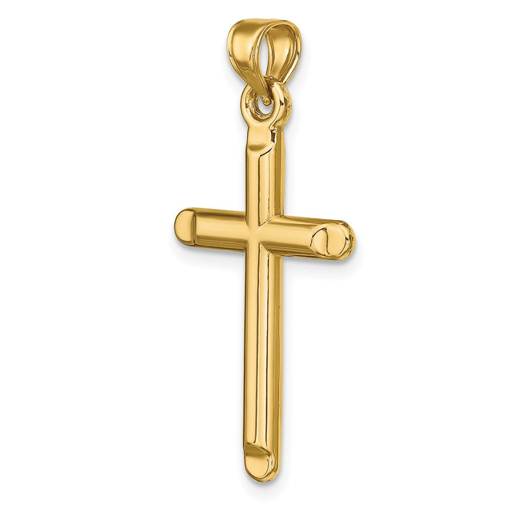 14K Gelbgold 3-d Hohl Kreuz Anhänger
