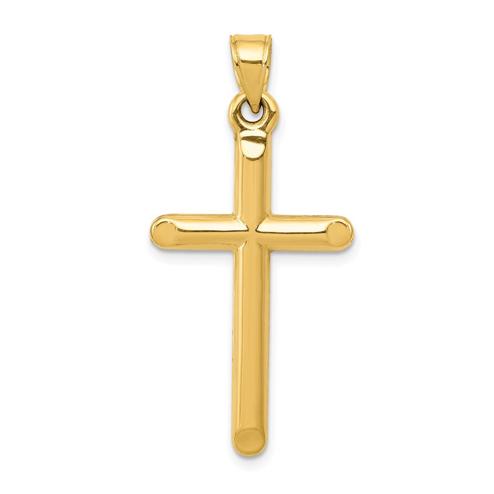 14K Gelbgold 3-d Hohl Kreuz Anhänger