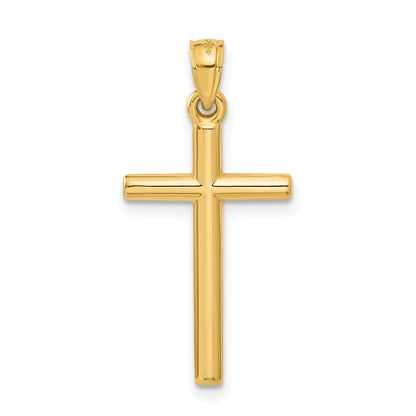 14K Gelbgold Poliert Hohl Kreuz Anhänger