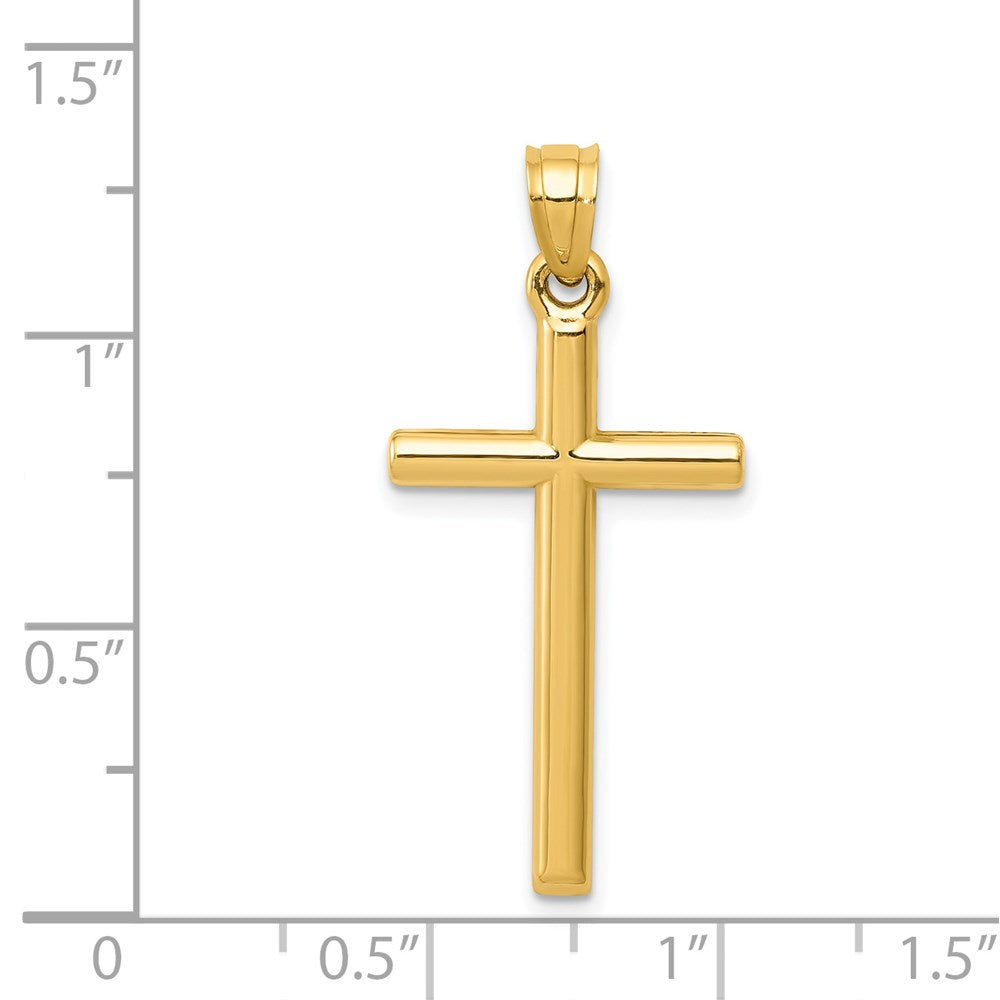 14K Gelbgold Poliert Hohl Kreuz Anhänger