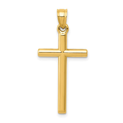 14K Gelbgold Poliert Hohl Kreuz Anhänger