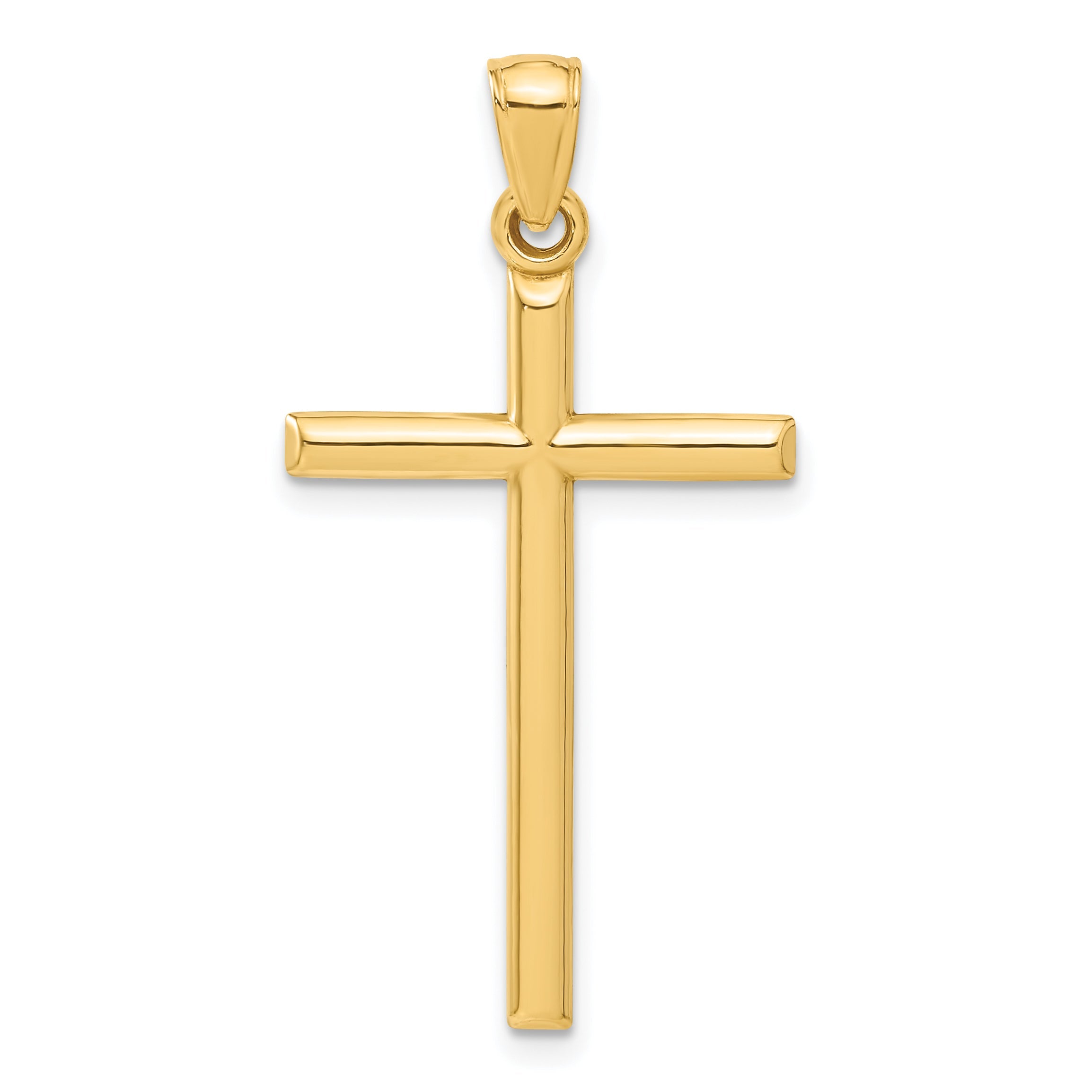 14K Gelbgold Poliert Hohl Kreuz Anhänger