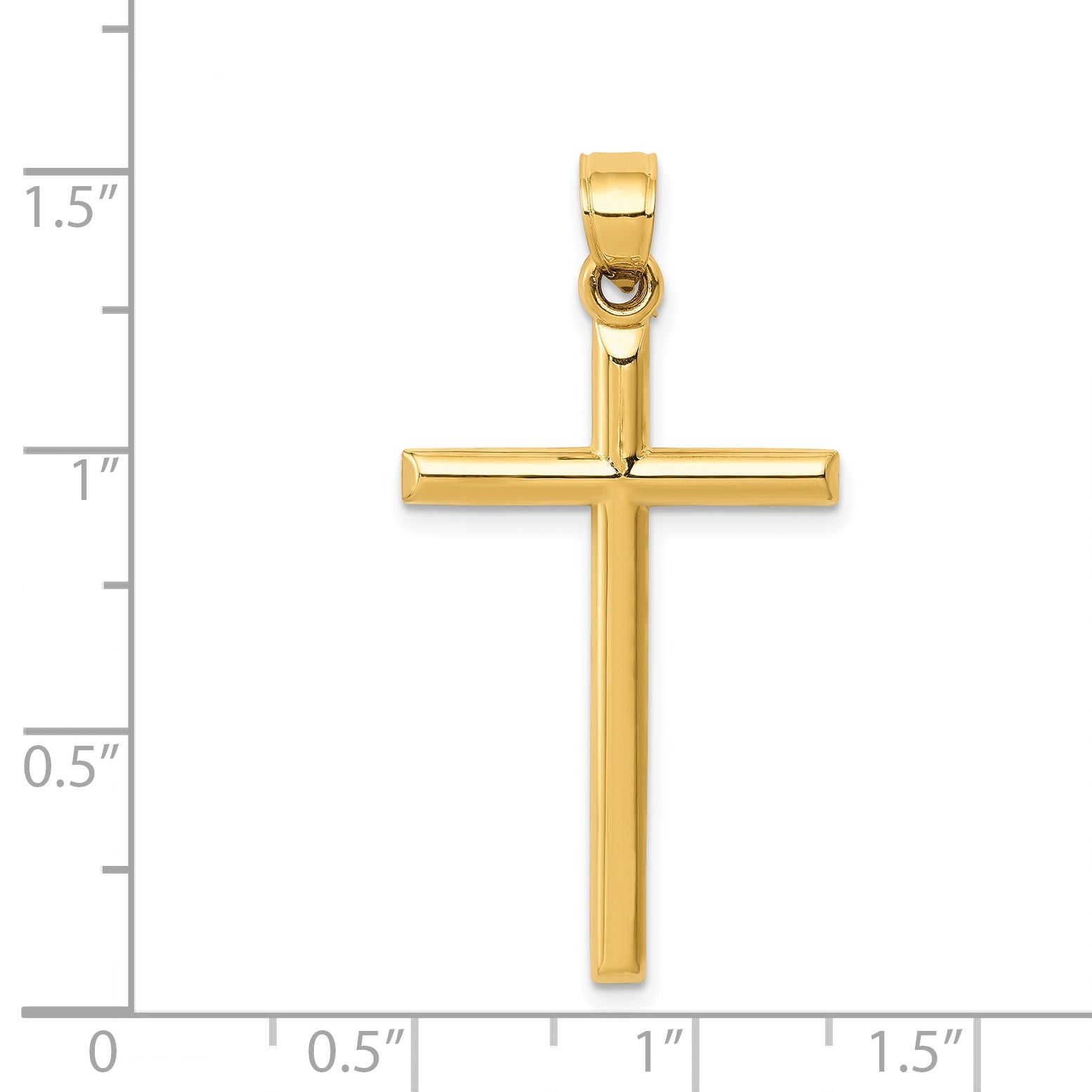 14K Gelbgold Poliert Hohl Kreuz Anhänger