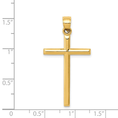 14K Gelbgold Poliert Hohl Kreuz Anhänger