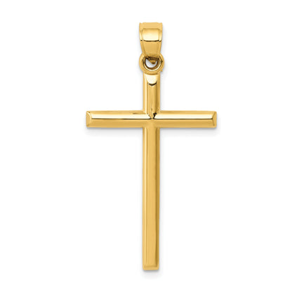 14K Gelbgold Poliert Hohl Kreuz Anhänger