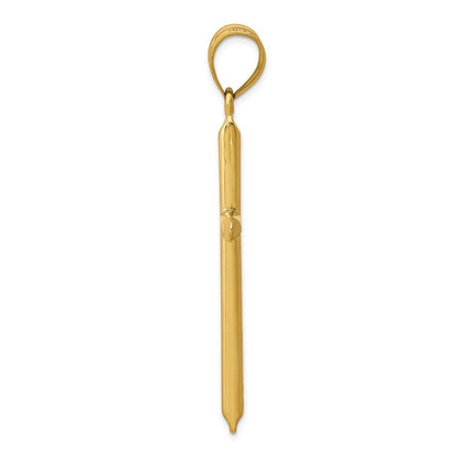 14K Gelbgold 3-d Hohl Kreuz Anhänger