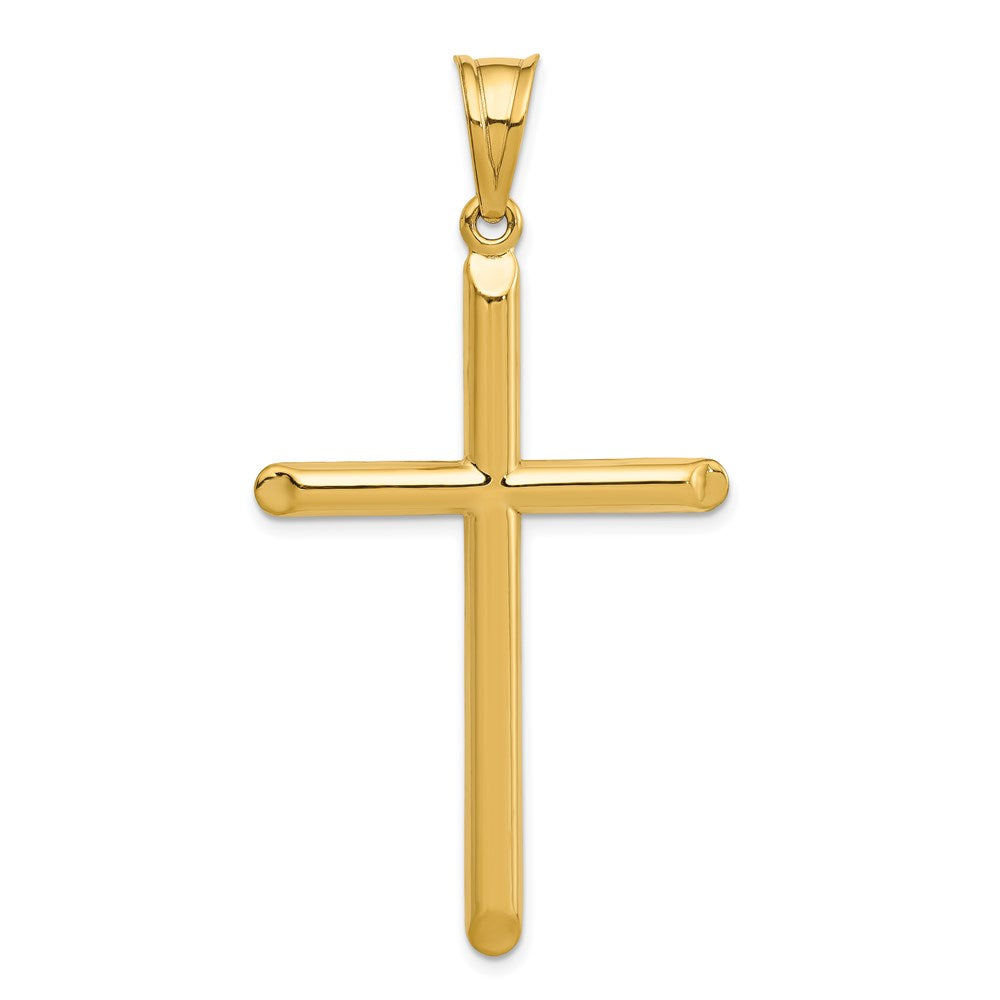 14K Gelbgold 3-d Hohl Kreuz Anhänger
