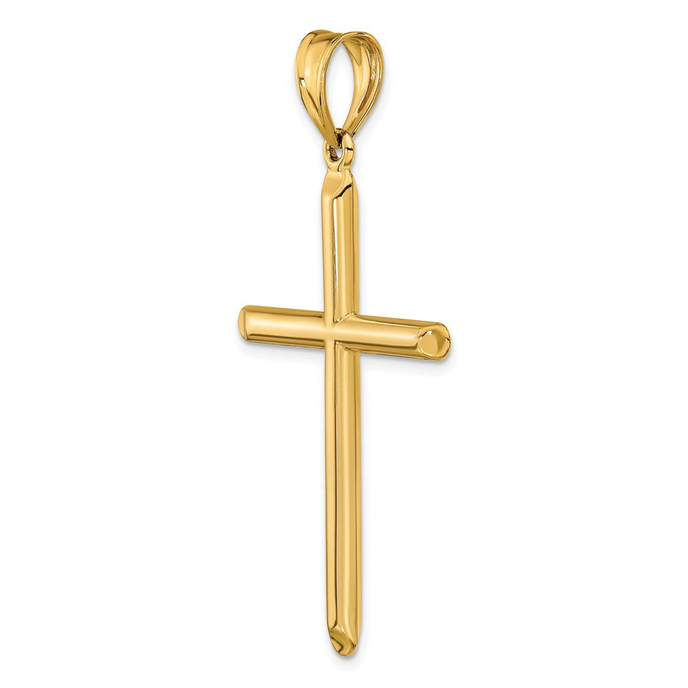 14K Gelbgold 3-d Hohl Kreuz Anhänger