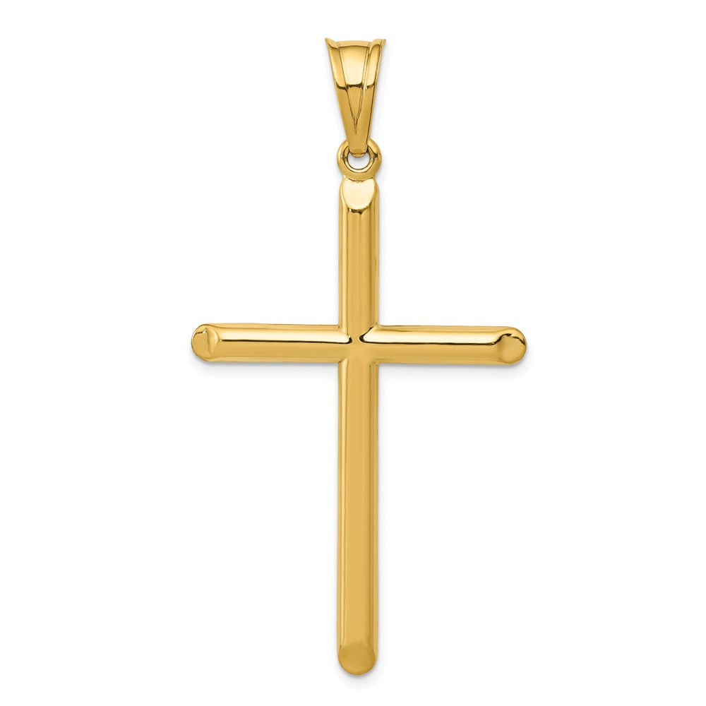 14K Gelbgold 3-d Hohl Kreuz Anhänger