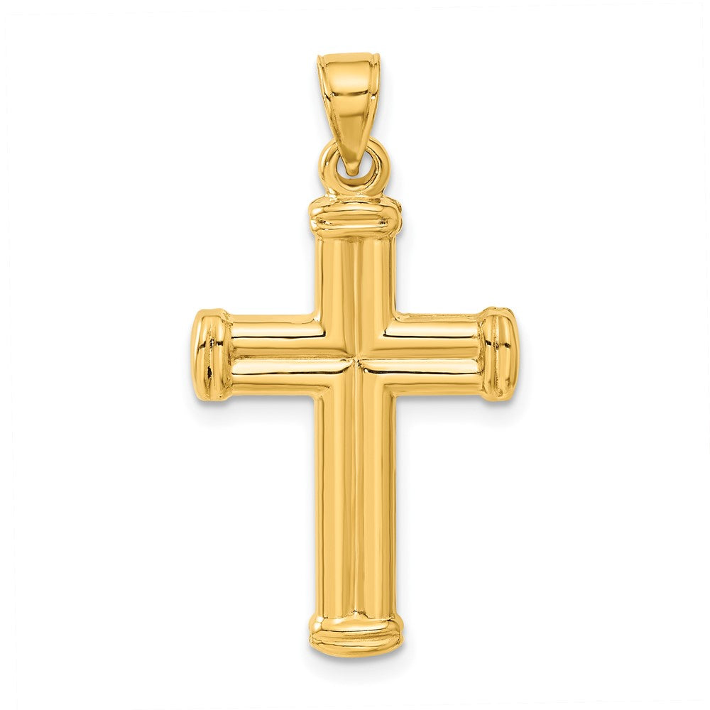 14K Gelbgold Hohl Kreuz Anhänger