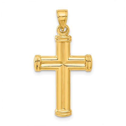 14K Gelbgold Hohl Kreuz Anhänger