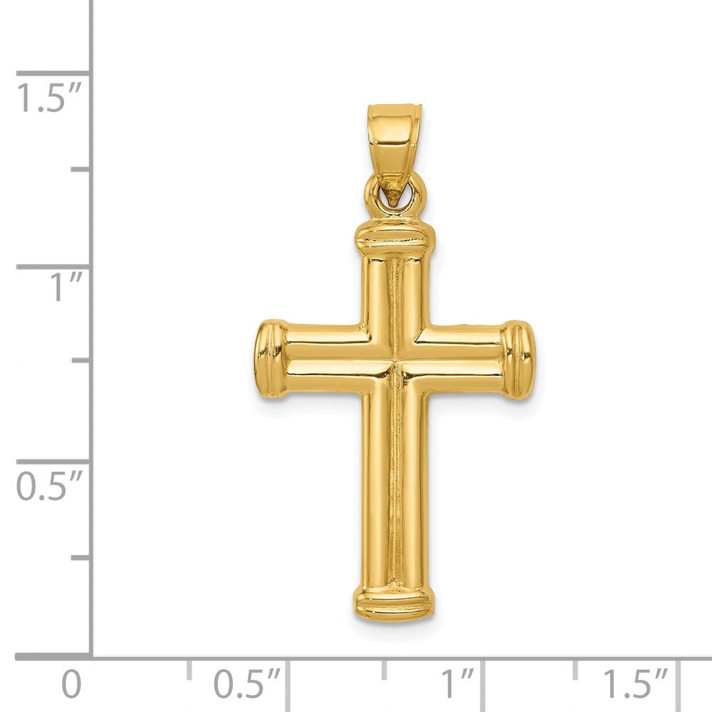 14K Gelbgold Hohl Kreuz Anhänger