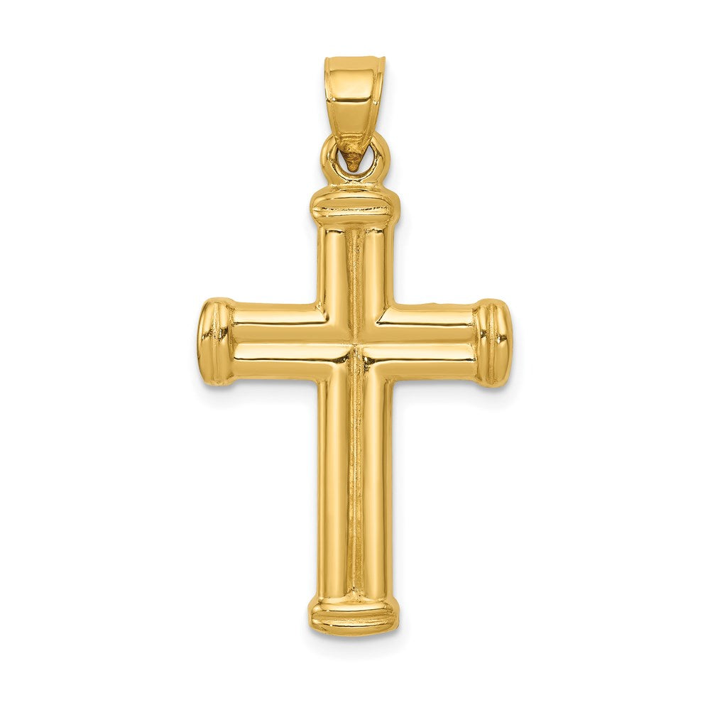 14K Gelbgold Hohl Kreuz Anhänger