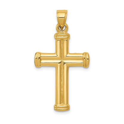 14K Gelbgold Hohl Kreuz Anhänger