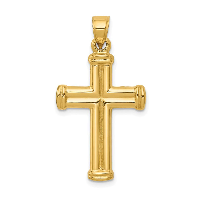 14K Gelbgold Hohl Kreuz Anhänger
