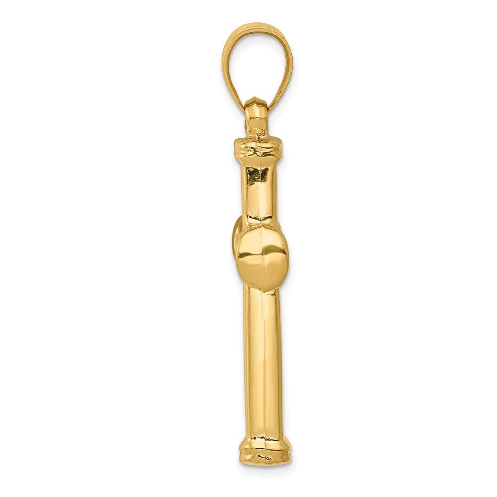 14K Gelbgold Hohl Kreuz Anhänger