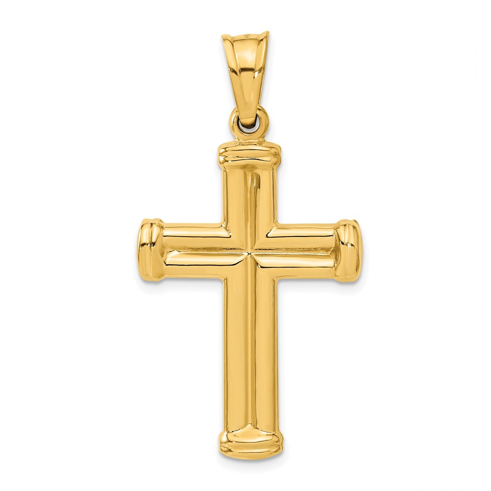 14K Gelbgold Hohl Kreuz Anhänger
