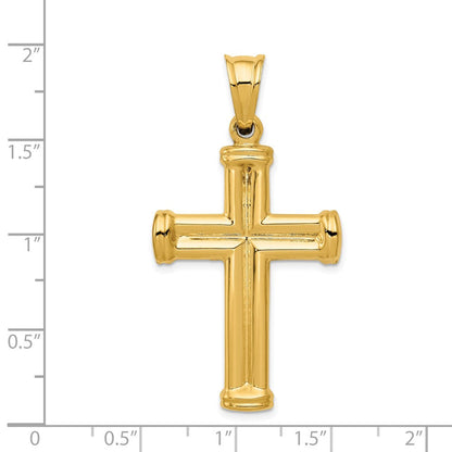 14K Gelbgold Hohl Kreuz Anhänger