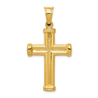14K Gelbgold Hohl Kreuz Anhänger