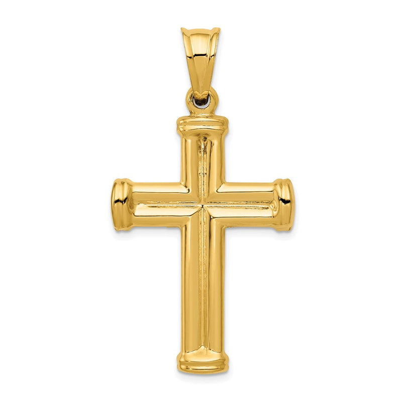 14K Gelbgold Hohl Kreuz Anhänger