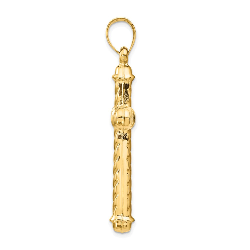 14K Gelbgold Hohl Kreuz Anhänger