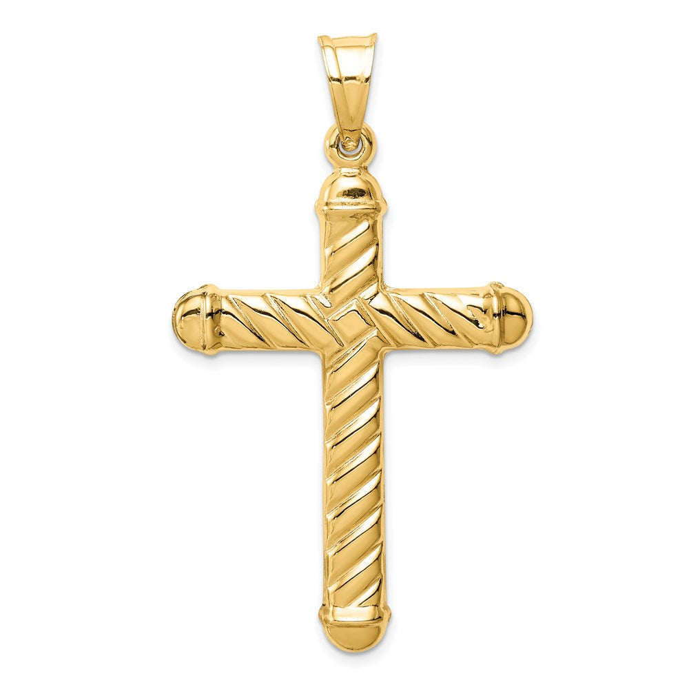 14K Gelbgold Hohl Kreuz Anhänger