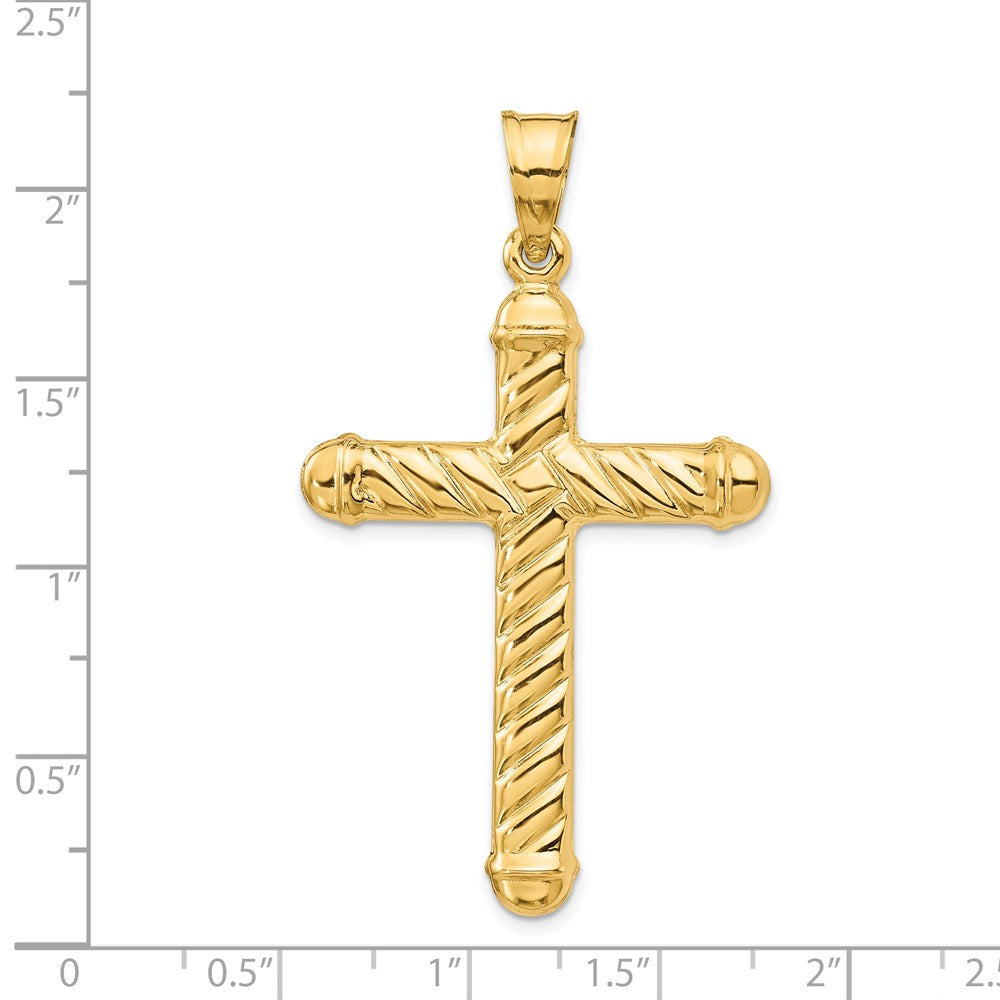 14K Gelbgold Hohl Kreuz Anhänger