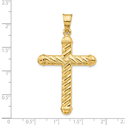 14K Gelbgold Hohl Kreuz Anhänger
