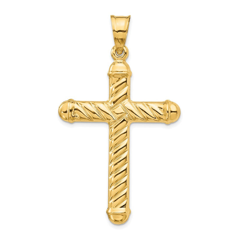 14K Gelbgold Hohl Kreuz Anhänger