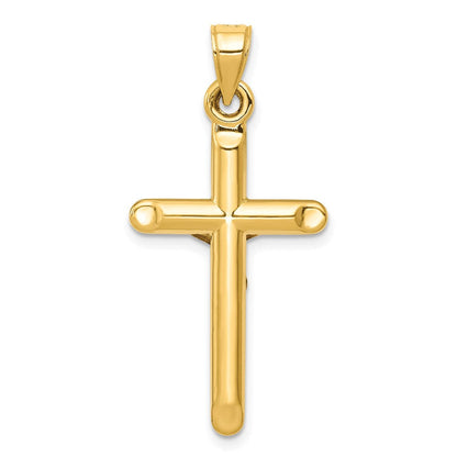 14K Gelbgold Hohl Kruzifix Anhänger