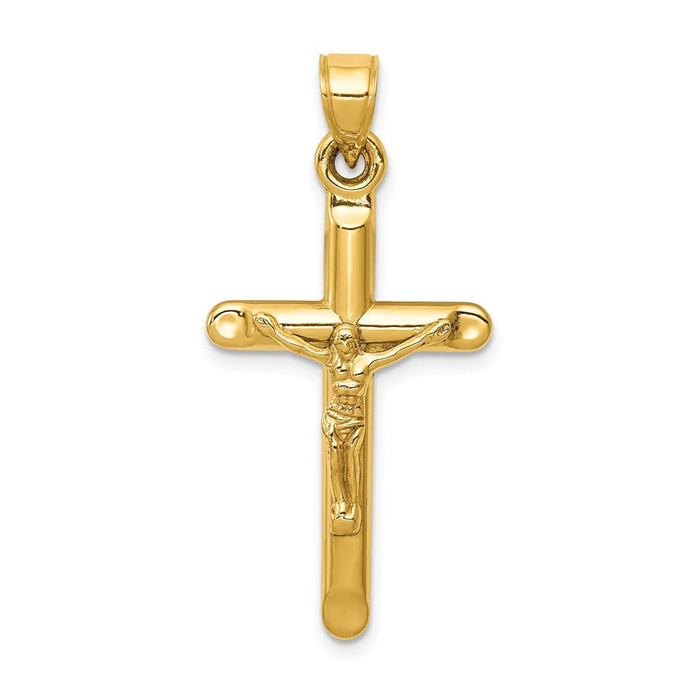 14K Gelbgold Hohl Kruzifix Anhänger