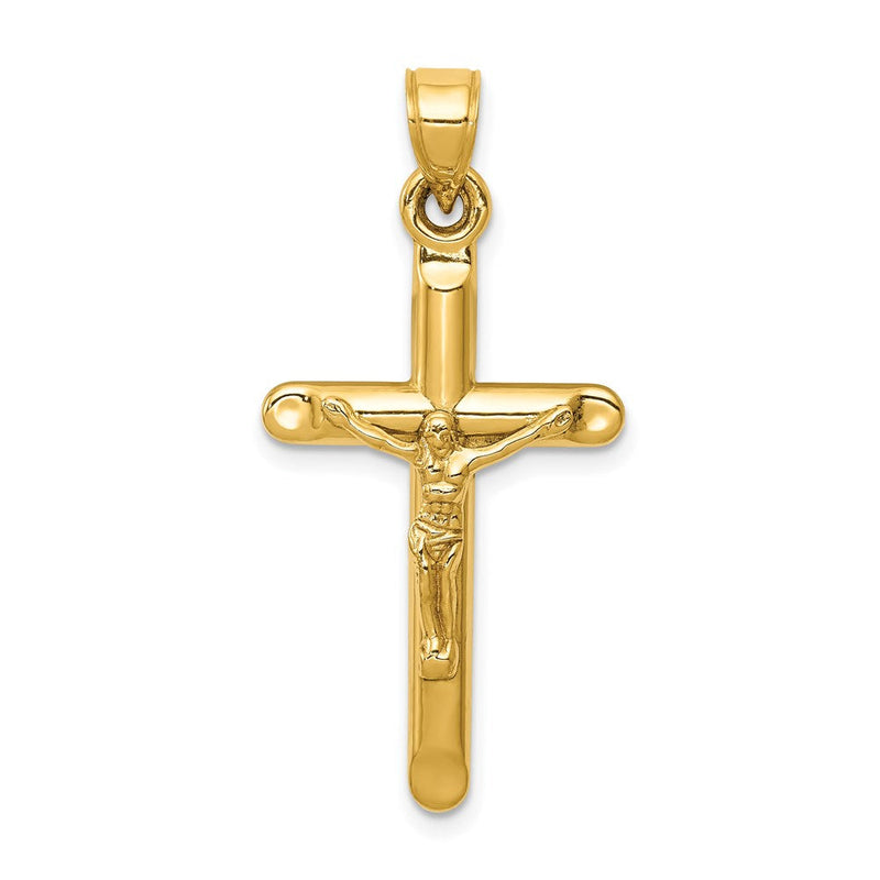 14K Gelbgold Hohl Kruzifix Anhänger