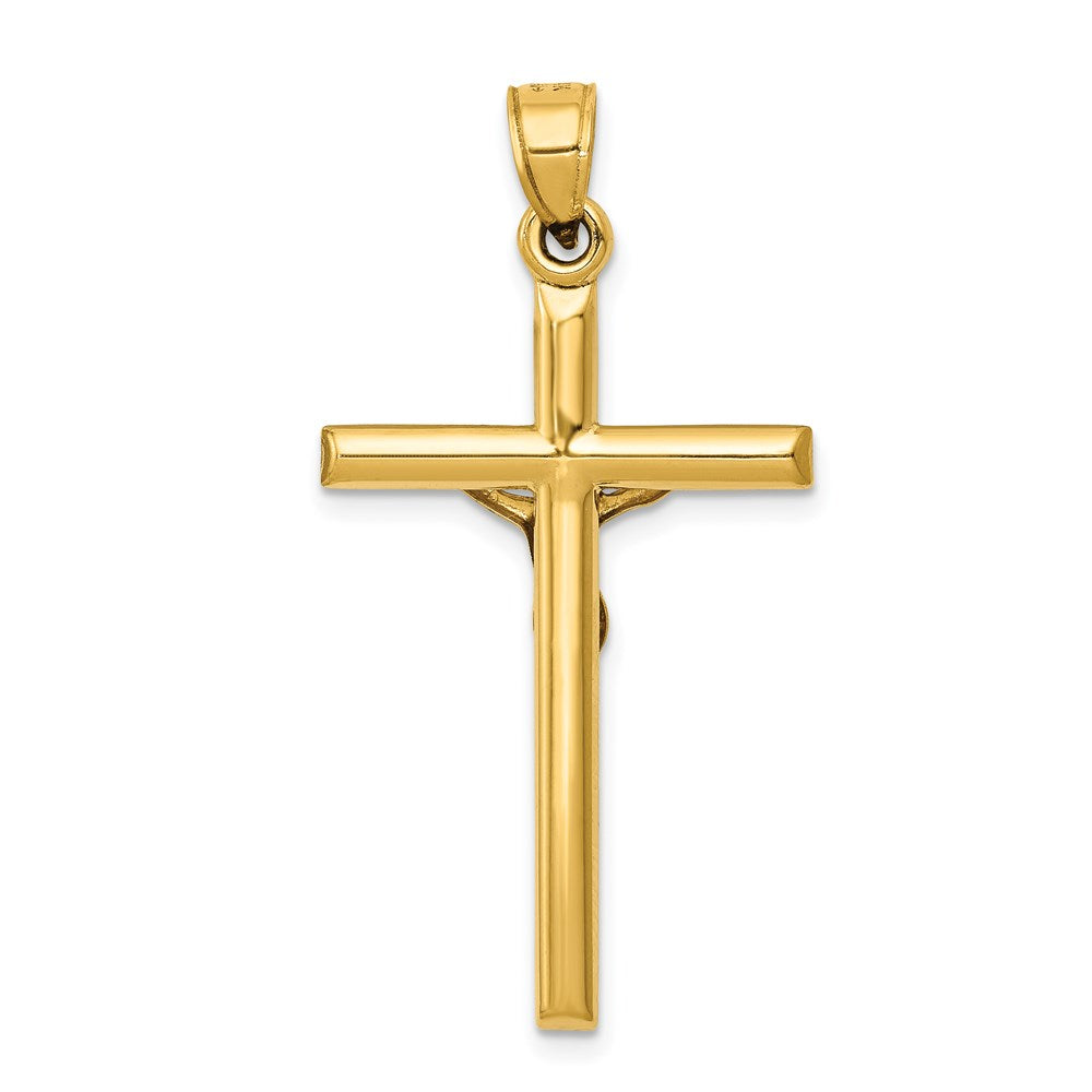 14K Gelbgold Hohl Kruzifix Anhänger