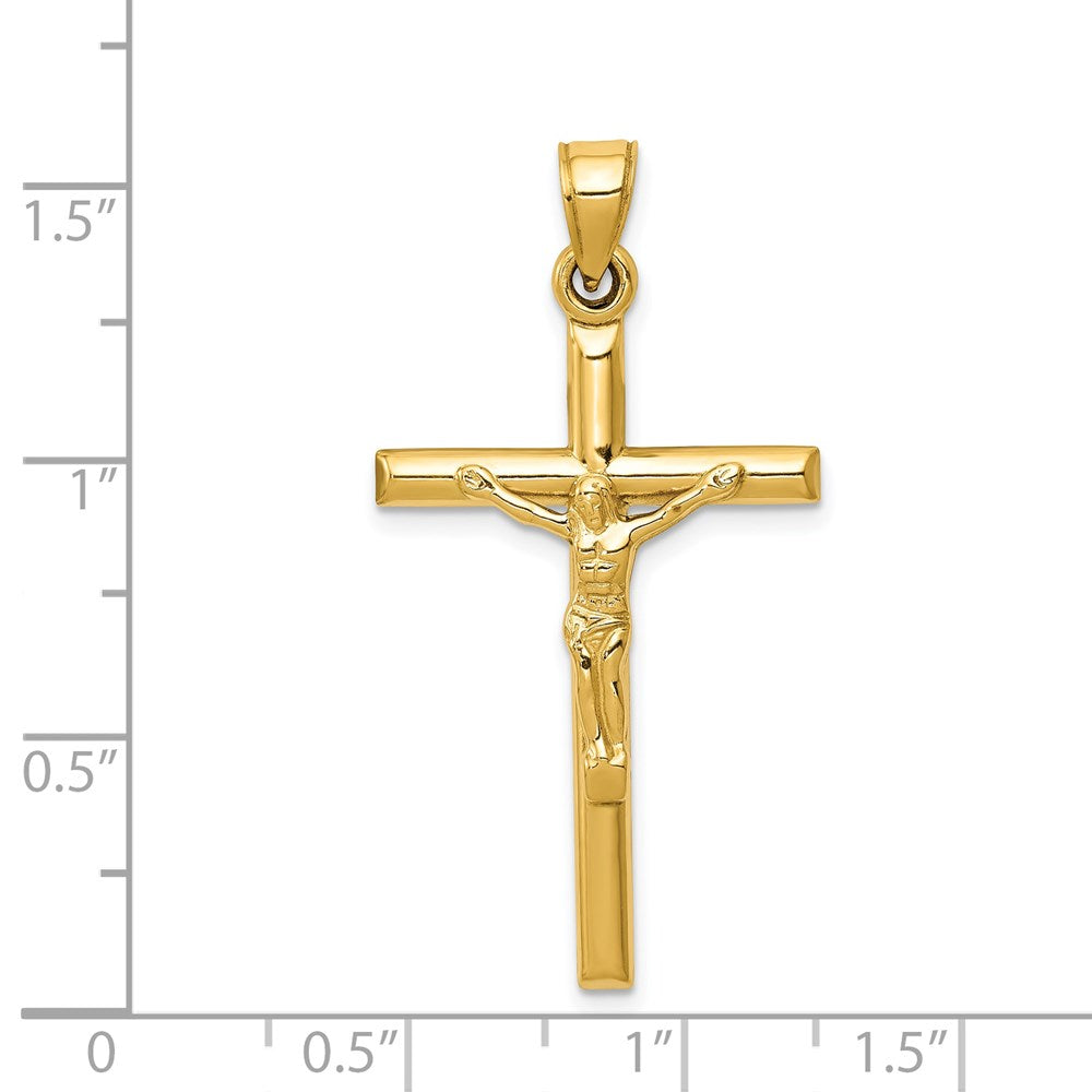 14K Gelbgold Hohl Kruzifix Anhänger