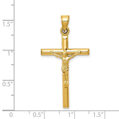 14K Gelbgold Hohl Kruzifix Anhänger