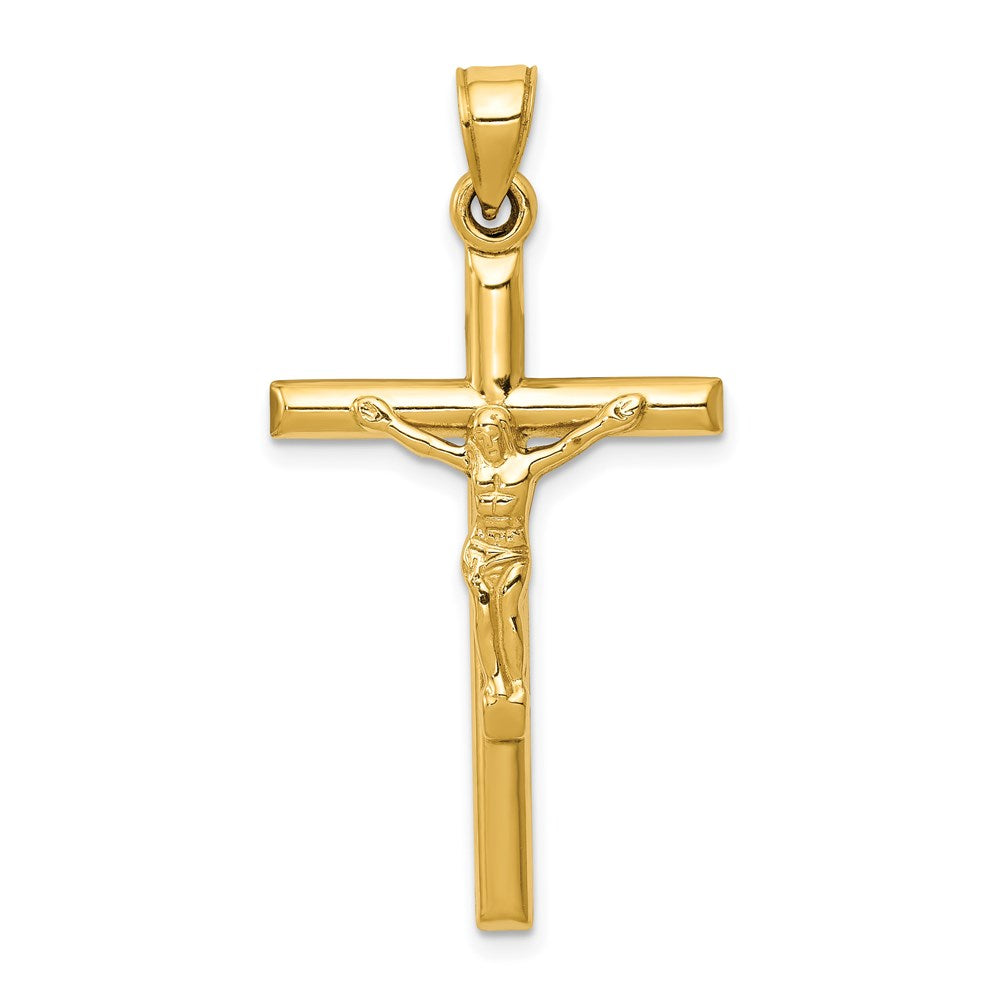 14K Gelbgold Hohl Kruzifix Anhänger