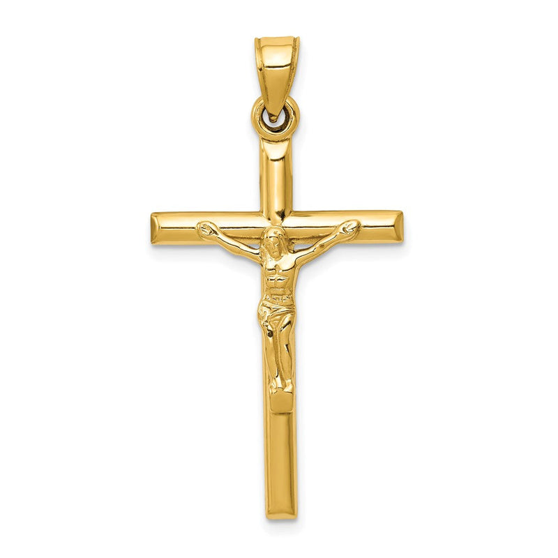 14K Gelbgold Hohl Kruzifix Anhänger