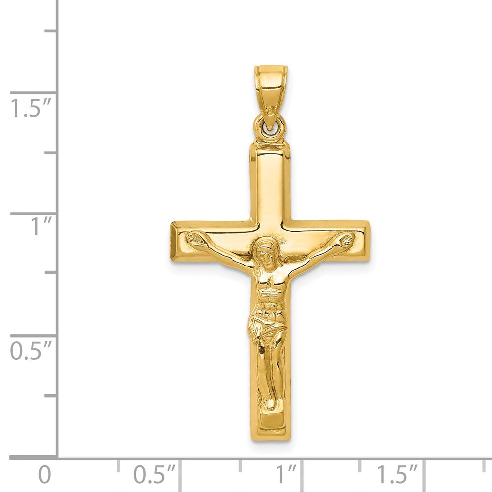 14 Karat Gelbgold Poliert Kruzifix-Anhänger