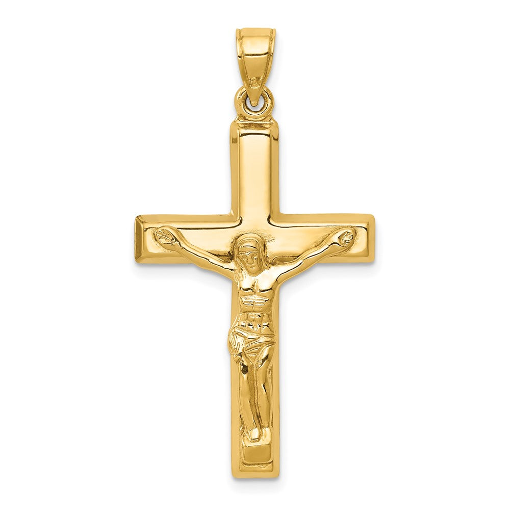 14 Karat Gelbgold Poliert Kruzifix-Anhänger