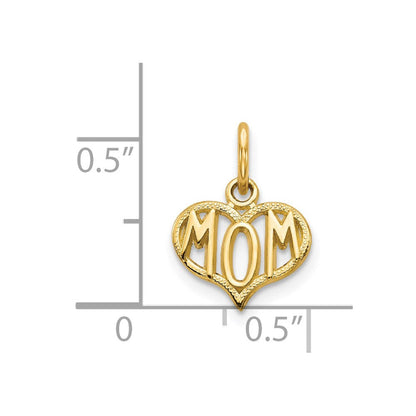 14K Gelbgold Mama Herz Charm