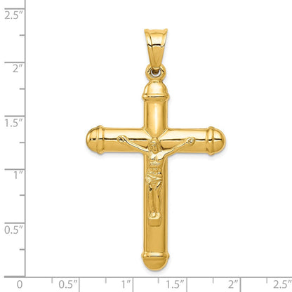 14K Gelbgold Wendbarer Kruzifix-Anhänger