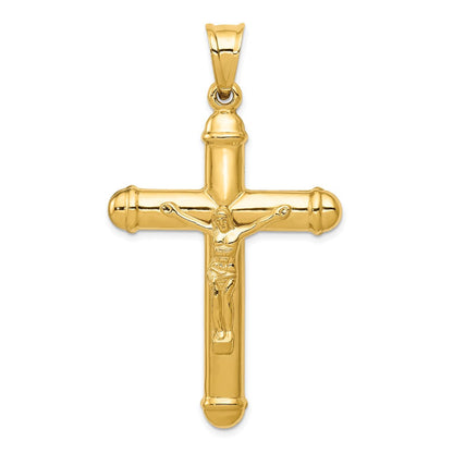 14K Gelbgold Wendbarer Kruzifix-Anhänger