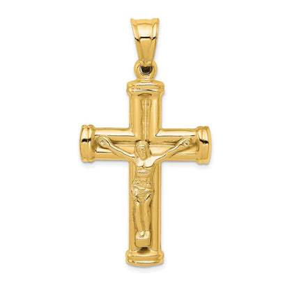 14K Gelbgold Wendbarer Kruzifix-Anhänger