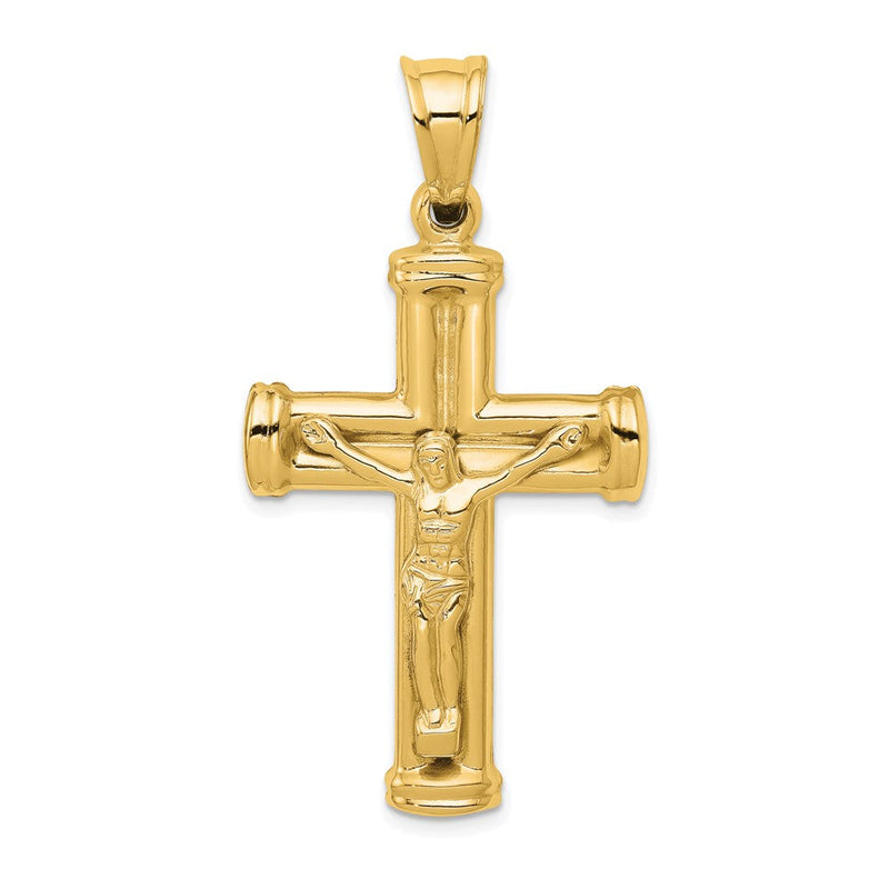 14K Gelbgold Wendbarer Kruzifix-Anhänger