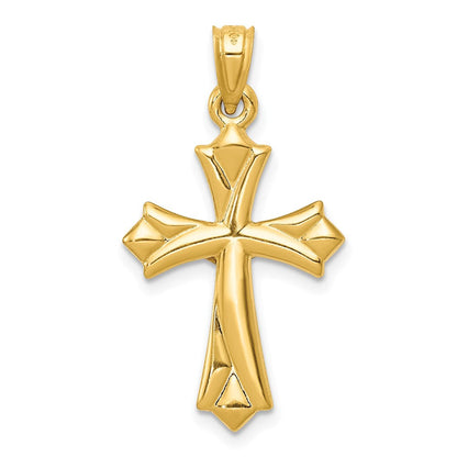 14K Gelbgold Wendbar Kruzifix Anhänger