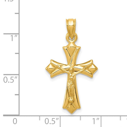 14K Gelbgold Wendbar Kruzifix Anhänger
